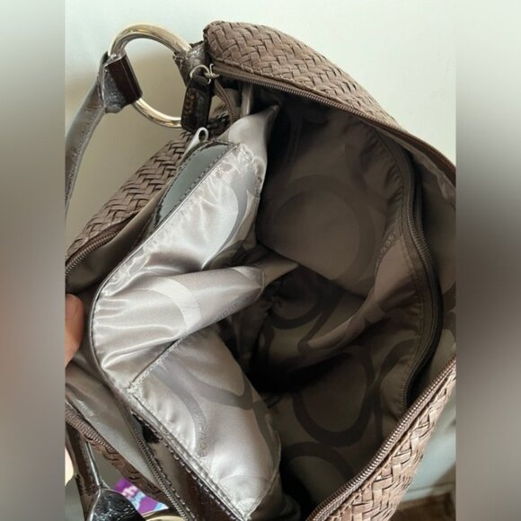 Sequoia Vegan Leather intrecciato Woven Handbag - Picture 7 of 7